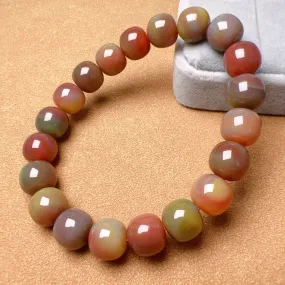 Stone of Strength 10.5x9.7mm High-quality Natural Assorted Color Yanyuan Agate Bracelet BR175-6