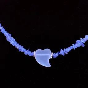 Tanzanite gemstones and Quartz Heart Necklace