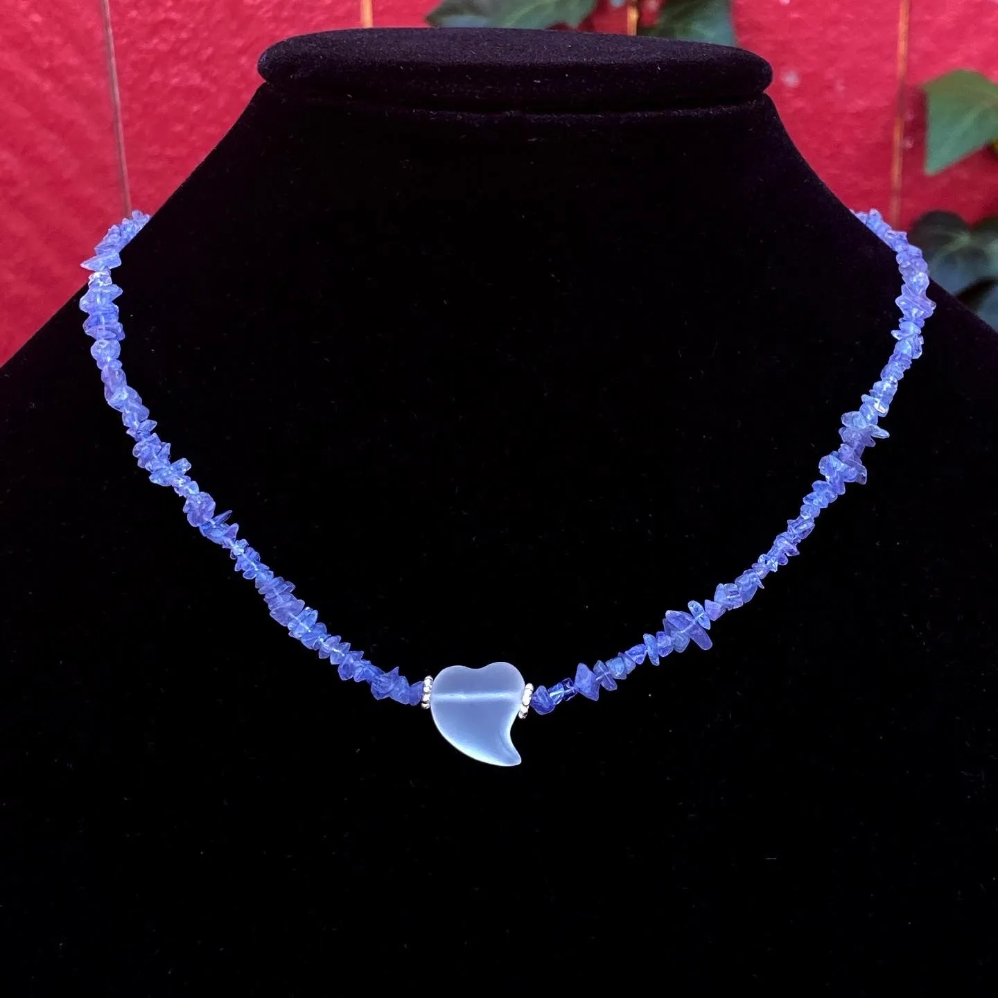 Tanzanite gemstones and Quartz Heart Necklace