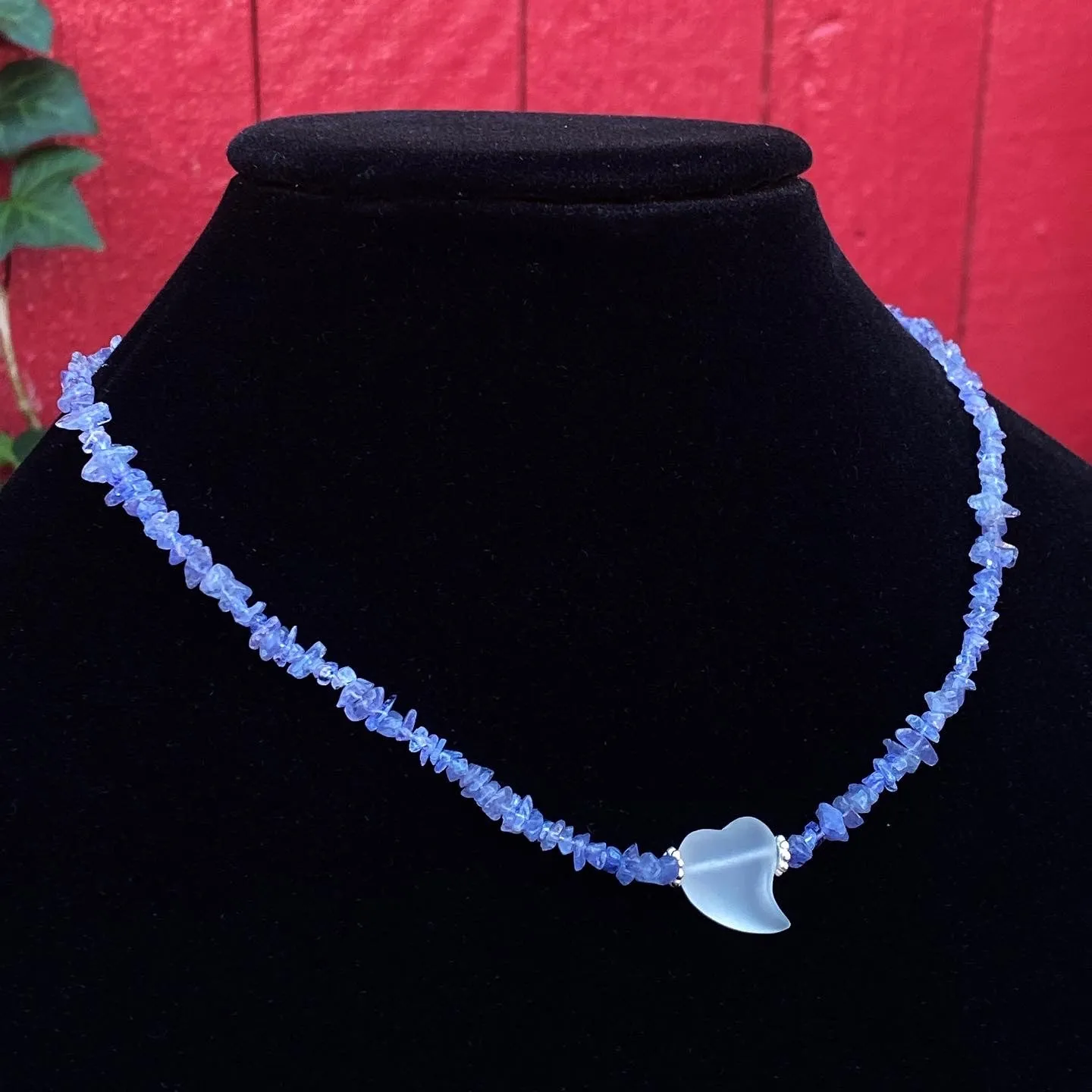 Tanzanite gemstones and Quartz Heart Necklace