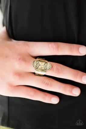 Tiki Tahiti - Brass Paparazzi Jewelry Ring