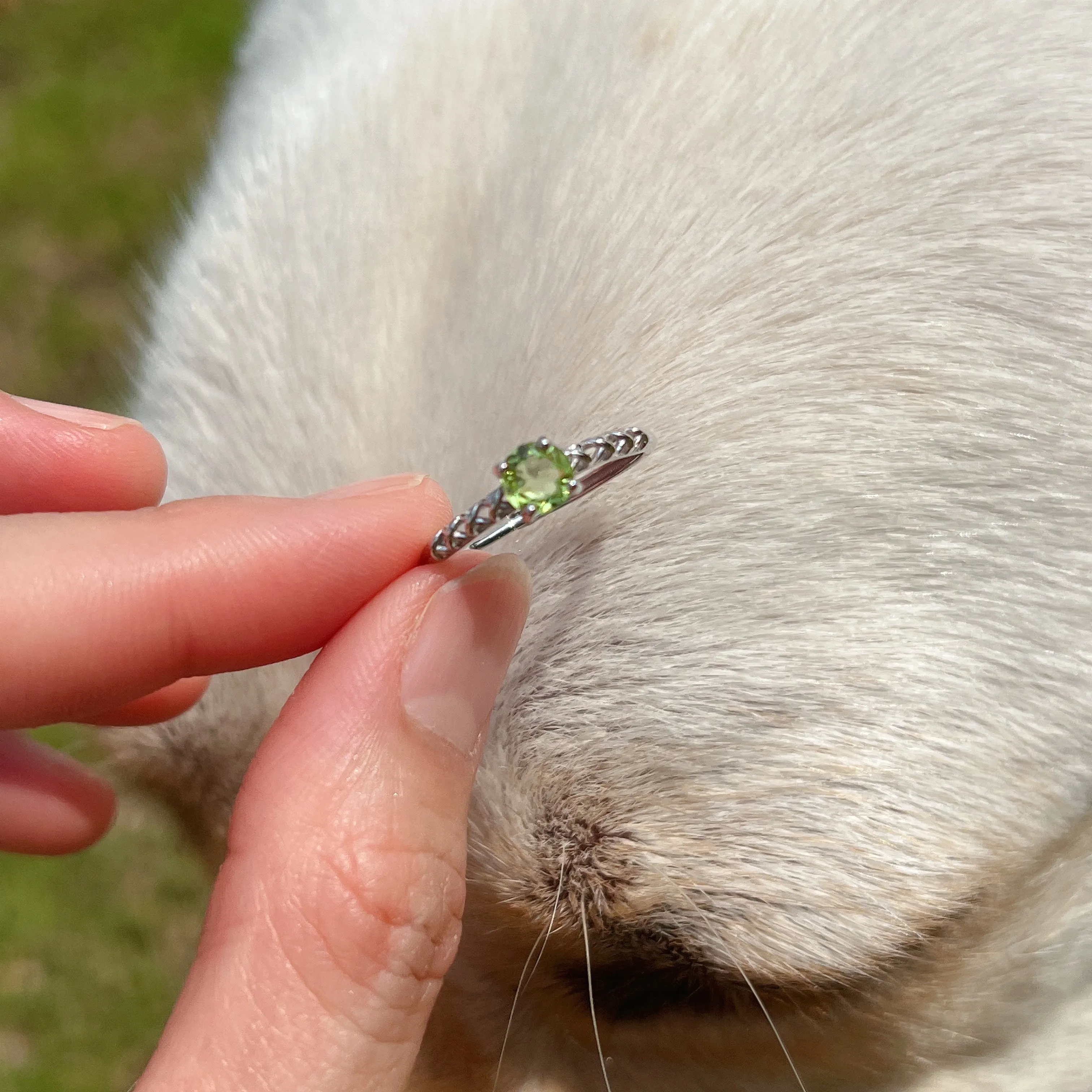 Top Quality Peridot Sterling Silver Ring with Four Prongs Setting | Handmade Healing Gemstone Fashion Jewelry