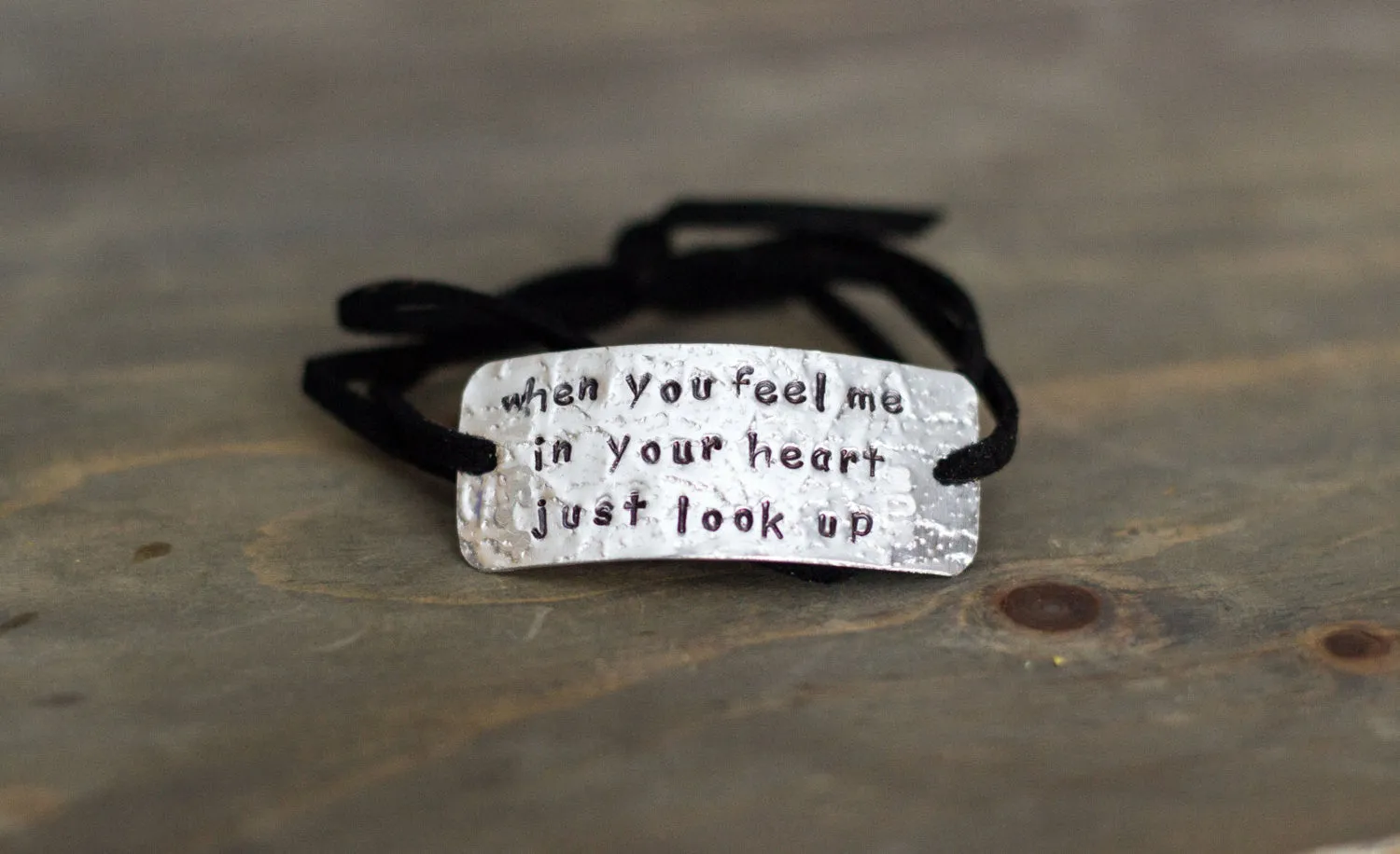 When You Feel Me In Your Heart Just Look Up, Memorial Wrap Bracelet