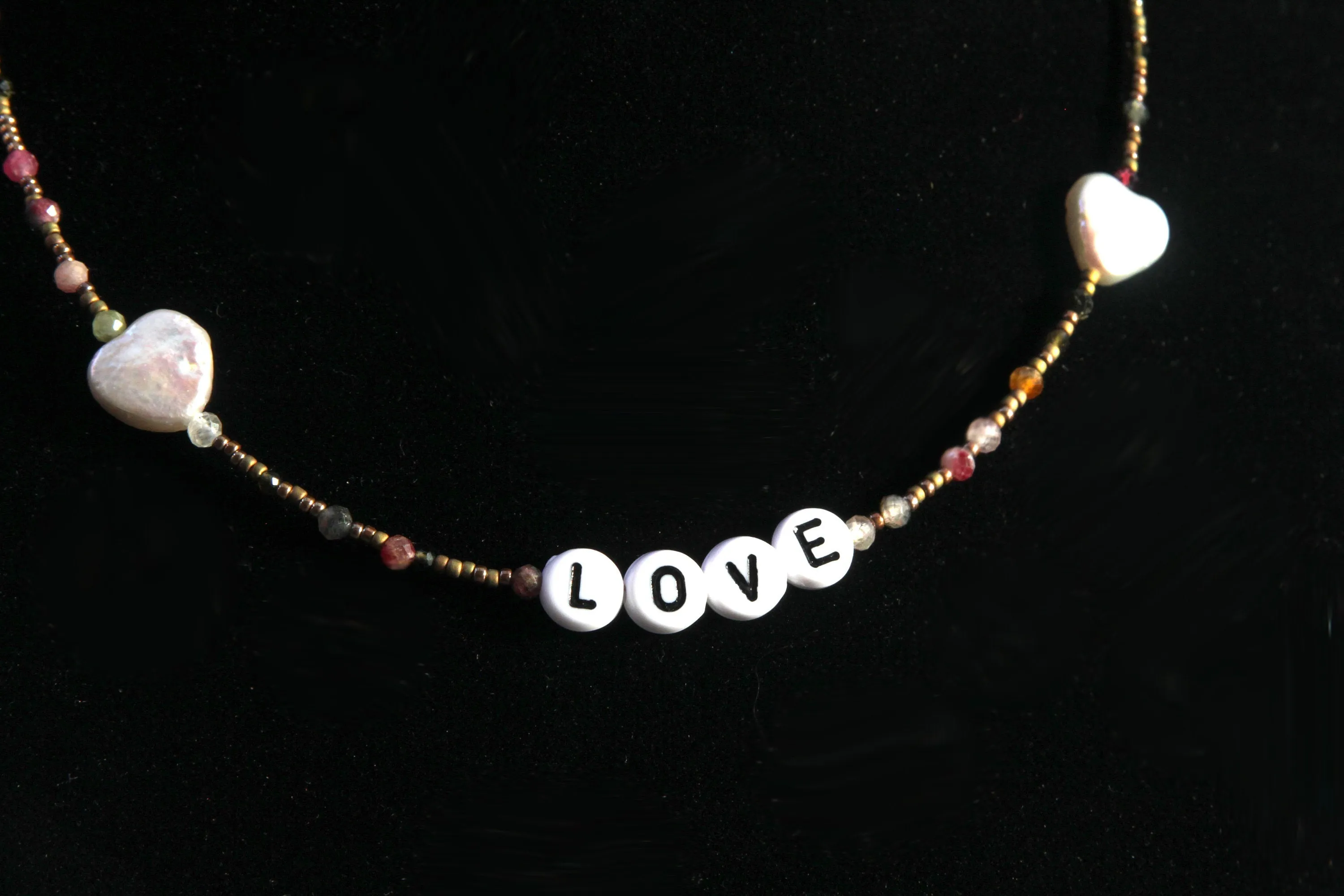 Womans LOVE Gemstone Choker Necklace