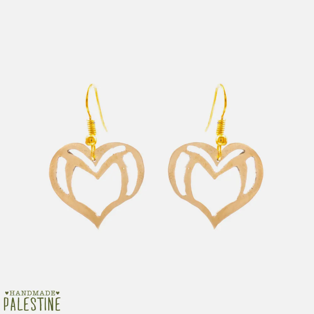 Women Artisans Handmade Heart Earrings in Brass