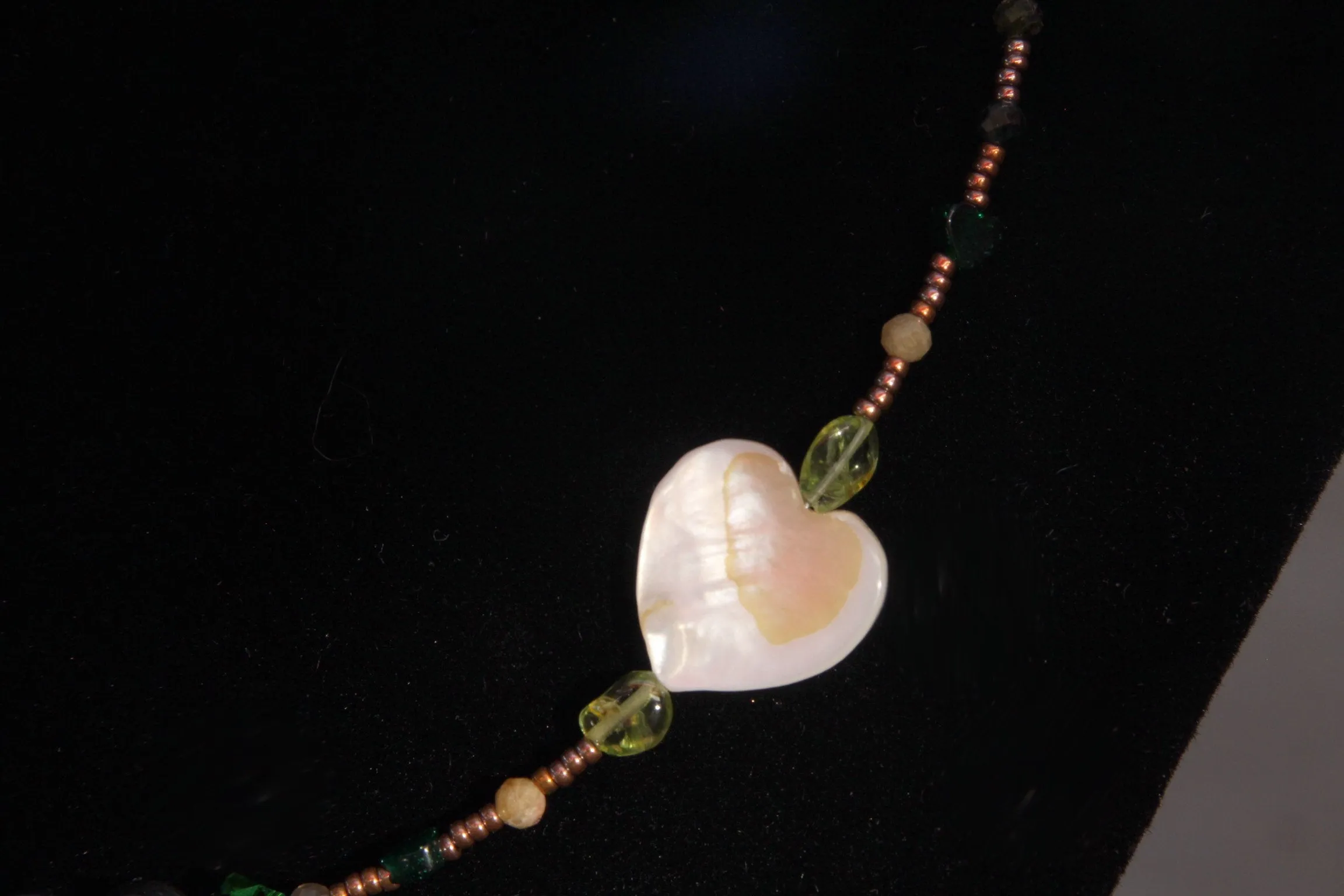 Women's Mother of Pearl and Gemstone XOXO Choker Necklace