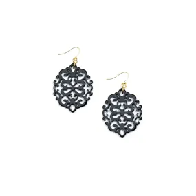 Zenzi Modern Damask Earrings Black