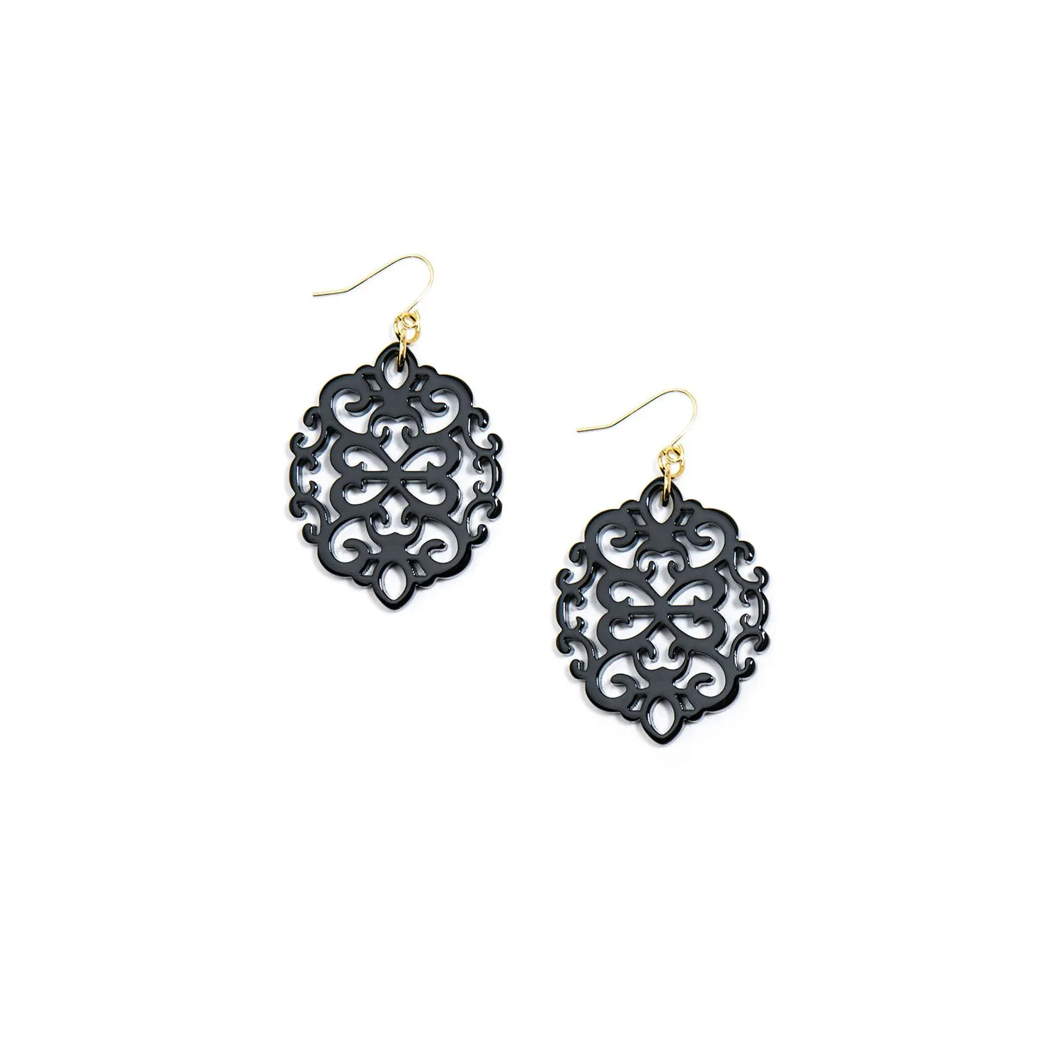 Zenzi Modern Damask Earrings Black