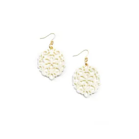 Zenzi Modern Damask Earrings Cream